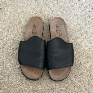 NAOT black leather sandals